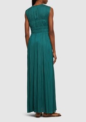 Ulla Johnson Delia Pleated Satin Long Gown