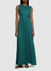 Ulla Johnson Delia Pleated Satin Long Gown