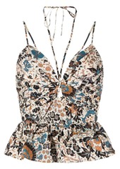 Ulla Johnson Essie floral-print halterneck peplum top