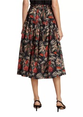 Ulla Johnson Fernanda Floral Cotton Midi-Skirt