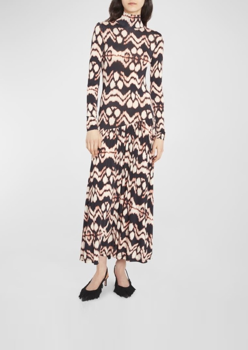 Ulla Johnson Fernanda Floral Pleated Asymmetric Midi Dress