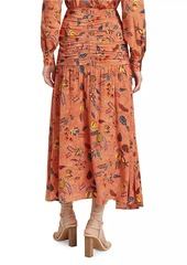 Ulla Johnson Georgina Printed Silk Midi-Skirt
