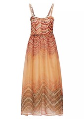 Ulla Johnson Gisele Striped Silk A-Line Midi-Dress