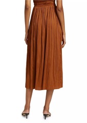 Ulla Johnson Ineze Pleated Satin Midi-Skirt