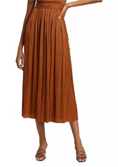 Ulla Johnson Ineze Pleated Satin Midi-Skirt