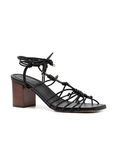 Ulla Johnson Leyna Mid Heel Sandal In Noir Black