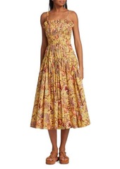 Ulla Johnson Lisbet Print Cotton Midi Dress