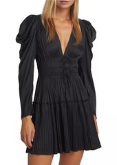 Ulla Johnson Lu Satin Pleated Minidress