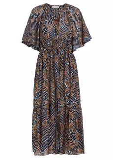 Ulla Johnson Margot Striped Floral Cover-Up