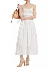 Ulla Johnson Marisol Eyelet A-Line Midi-Skirt