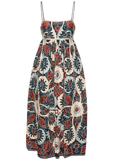 Ulla Johnson Mayra Printed Linen Blend Midi Dress