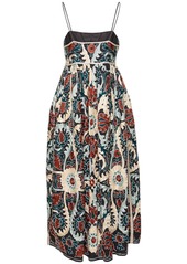 Ulla Johnson Mayra Printed Linen Blend Midi Dress