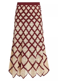 Ulla Johnson Summer Geometric Crochet Midi-Skirt