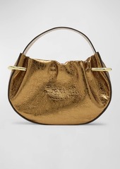 Ulla Johnson Tilda Mini Ruched Metallic Top-Handle Bag