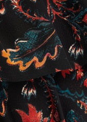 Ulla Johnson - Skye belted floral-print silk crepe de chine midi dress - Black - US 00