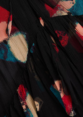 Ulla Johnson - Ruffled printed silk-crepon gown - Black - US 0
