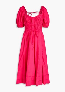 Ulla Johnson - Palma gathered cotton-poplin midi dress - Pink - US 00