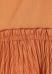 Ulla Johnson - Virginia ribbed jersey-paneled woven midi dress - Brown - US 0