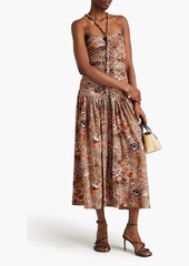 Ulla Johnson - Marcella ruched floral-print cotton-jersey midi dress - Neutral - US 0