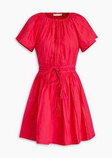 Ulla Johnson - Belted gathered cotton-poplin mini dress - Pink - US 16