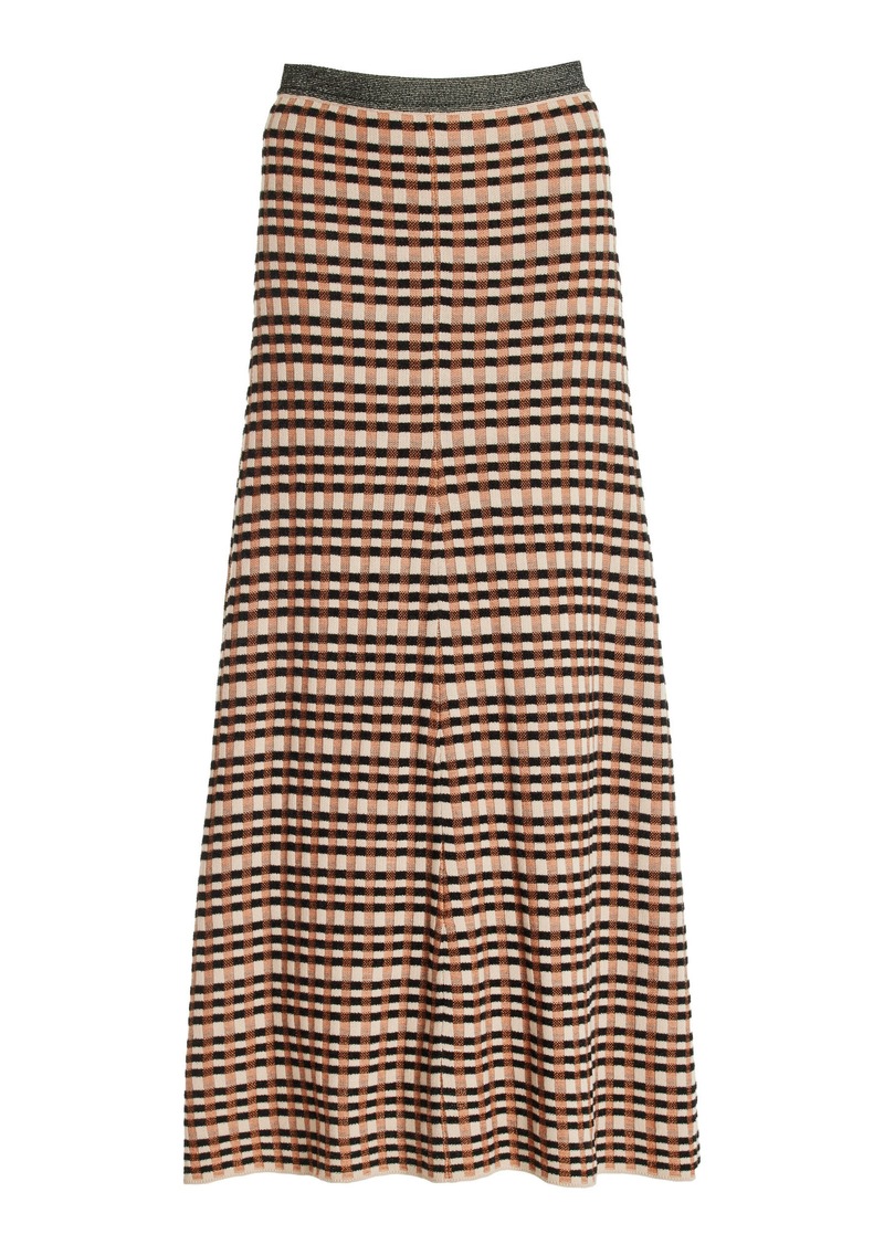 Ulla Johnson - Amal Checked Knit Maxi Skirt - Multi - L - Moda Operandi