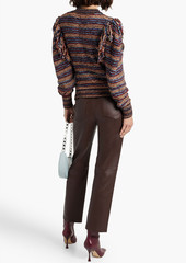 Ulla Johnson - Arquette fringed striped cotton-blend sweater - Blue - XS