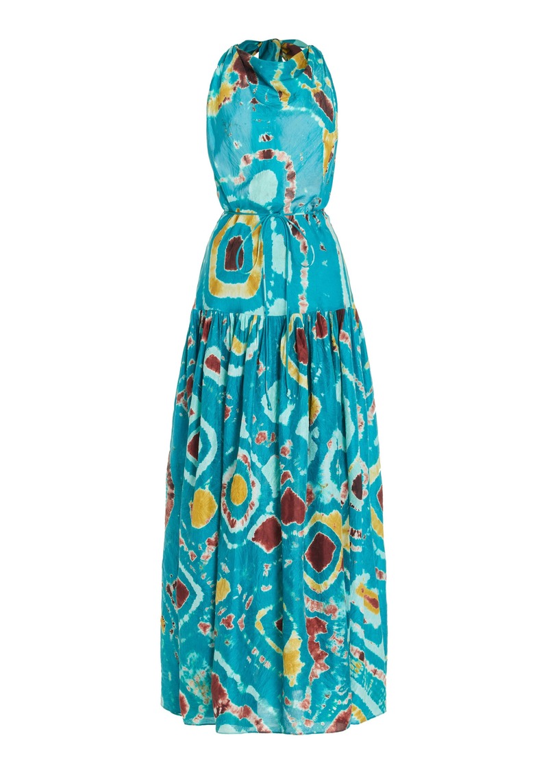 Ulla Johnson - Assa Printed Silk Midi Dress - Blue - US 4 - Moda Operandi