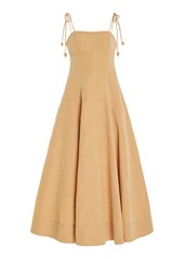 Ulla Johnson - Batista Cotton-Linen Midi Dress - Neutral - US 6 - Moda Operandi