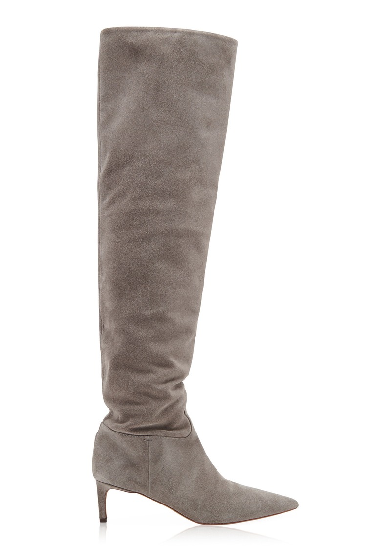 Ulla Johnson - Carolina Suede Knee Boots - Grey - IT 37 - Moda Operandi