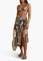 Ulla Johnson - Catalina printed triangle bikini top - Brown - M