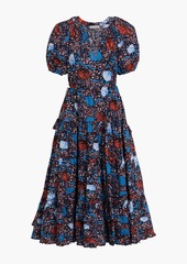 Ulla Johnson - Claribel tiered printed cotton-poplin midi dress - Blue - US 4