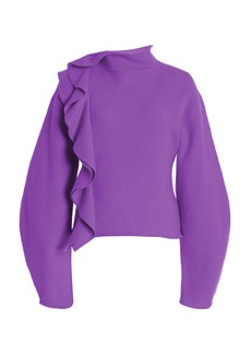 Ulla Johnson - Corinna Ruffled Merino Wool Pullover - Purple - M - Moda Operandi