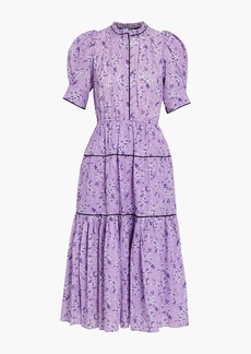 Ulla Johnson - Corrine tiered floral-print cotton-blend jacquard midi dress - Purple - US 4
