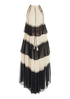 Ulla Johnson - Delilah Silk Maxi Dress - Black/white - US 4 - Moda Operandi