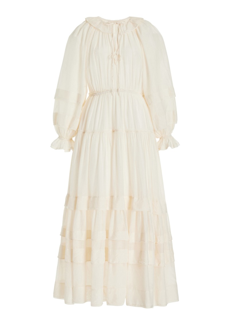 Ulla Johnson - Ethel Cotton-Silk Maxi Dress - Ivory - US 10 - Moda Operandi