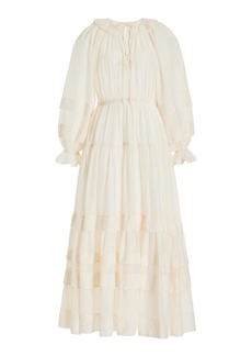 Ulla Johnson - Ethel Cotton-Silk Maxi Dress - Ivory - US 0 - Moda Operandi