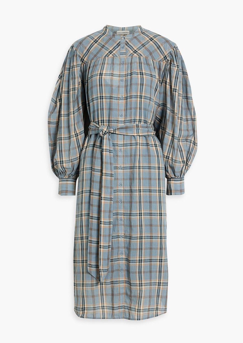 Ulla Johnson - Fayette gathered checked cotton-voile dress - Blue - US 00