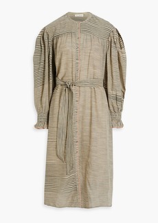 Ulla Johnson - Fiora belted striped cotton-voile midi dress - Neutral - US 00