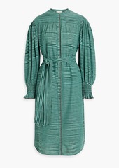 Ulla Johnson - Fiora belted striped cotton-voile midi dress - Neutral - US 00