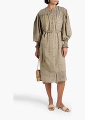 Ulla Johnson - Fiora belted striped cotton-voile midi dress - Neutral - US 00