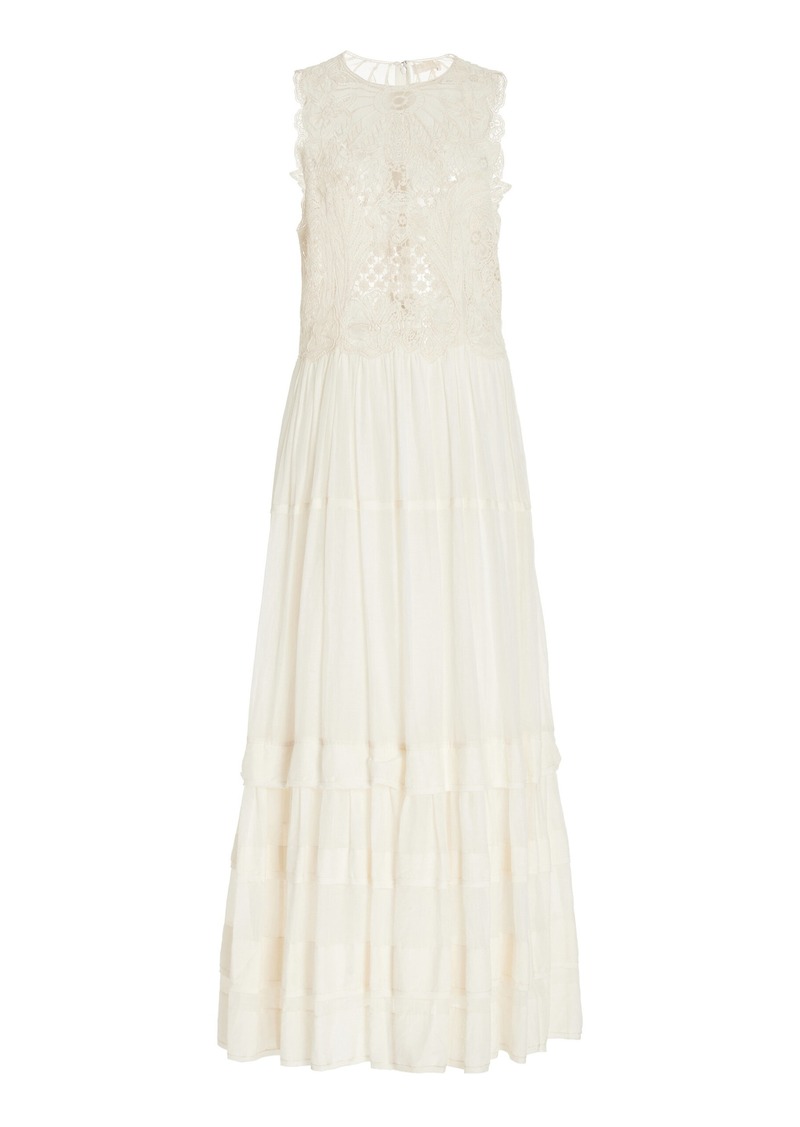 Ulla Johnson - Fleur Lace-Appliquéd Dress - White - US 0 - Moda Operandi