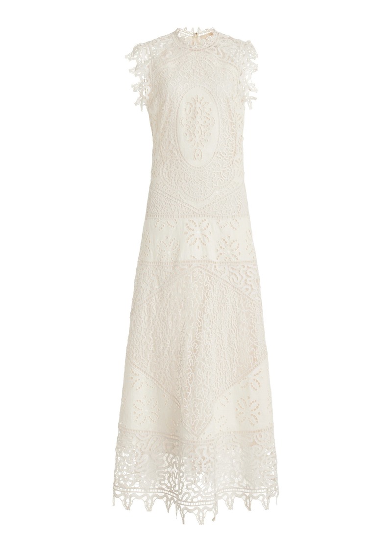 Ulla Johnson - Flora Eyelet-Lace Linen Maxi Dress - White - US 0 - Moda Operandi