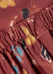 Ulla Johnson - Gabrielle cutout tie-detailed floral-print sateen midi dress - Burgundy - US 0