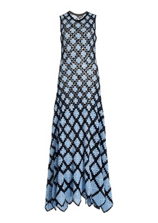 Ulla Johnson - Ianna Crocheted Cotton Maxi Dress - Blue - L - Moda Operandi