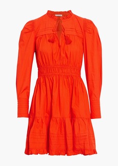 Ulla Johnson - Ismaya tasseled tiered cotton-poplin mini dress - Red - US 0
