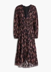 Ulla Johnson - Joan gathered floral-print cotton-blend jacquard midi dress - Black - US 6