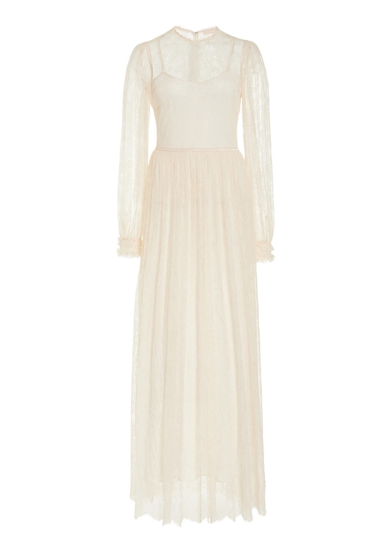 Ulla Johnson - Josephine French Chantilly Lace Midi Dress - White - US 8 - Moda Operandi