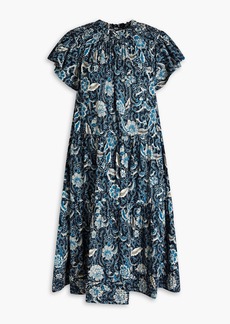 Ulla Johnson - Kasim gathered floral-print cotton-blend dress - Blue - US 0