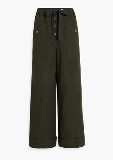 Ulla Johnson - Kirkley striped cotton wide-leg pants - Green - US 0