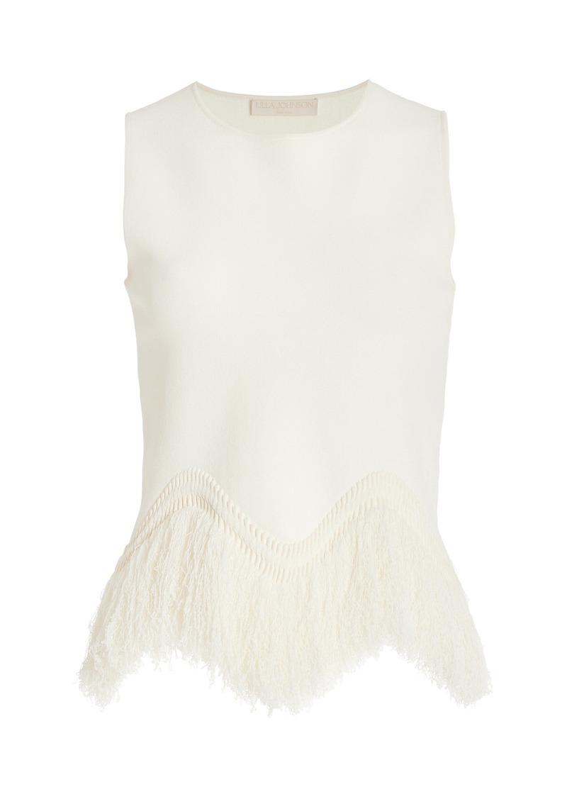 Ulla Johnson - Koa Fringed Knit Top - White - S - Moda Operandi